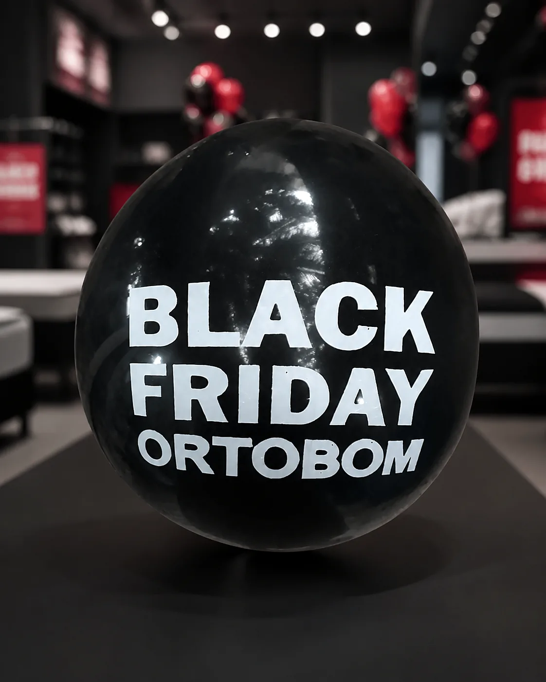 Balão preto de látex personalizado para campanha de Black Friday