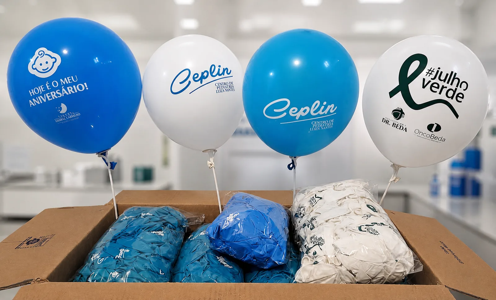 Produção de balões personalizados para clínicas e hospitais
