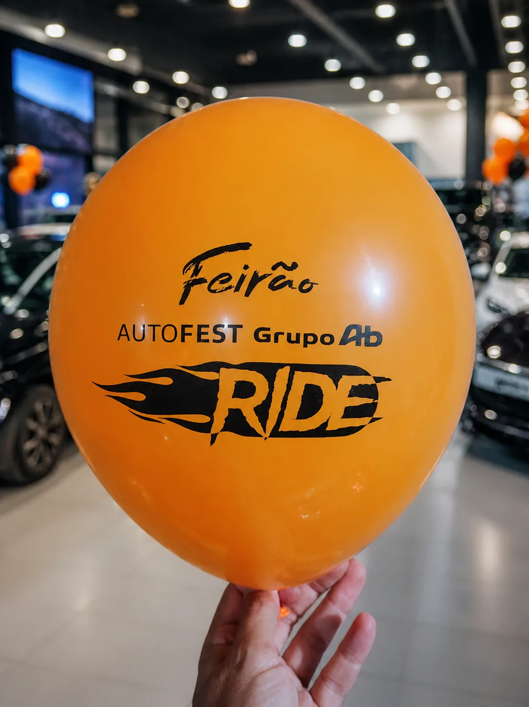 Balão laranja personalizado para feirão