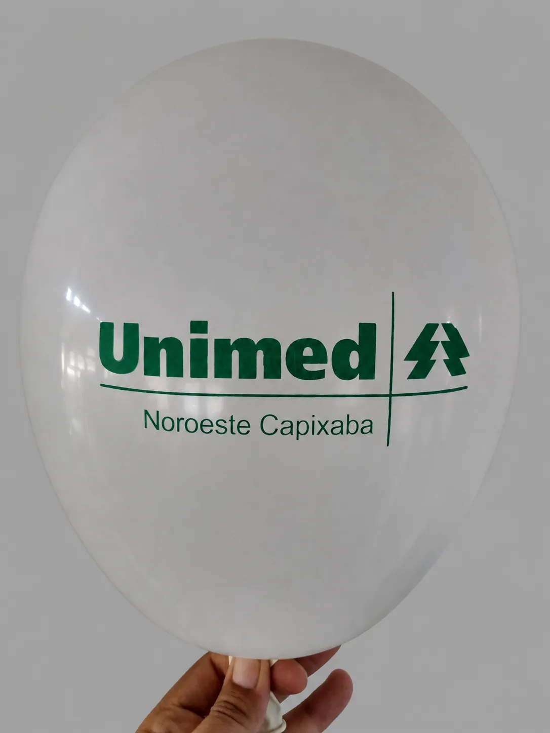 Balão branco personalizado Unimed Noroeste Capixaba