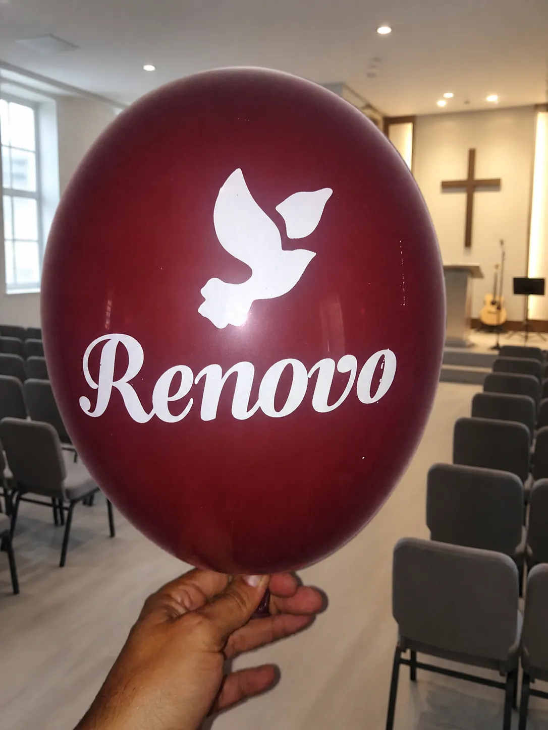 Balão vermelho personalizado para Igreja Renovo
