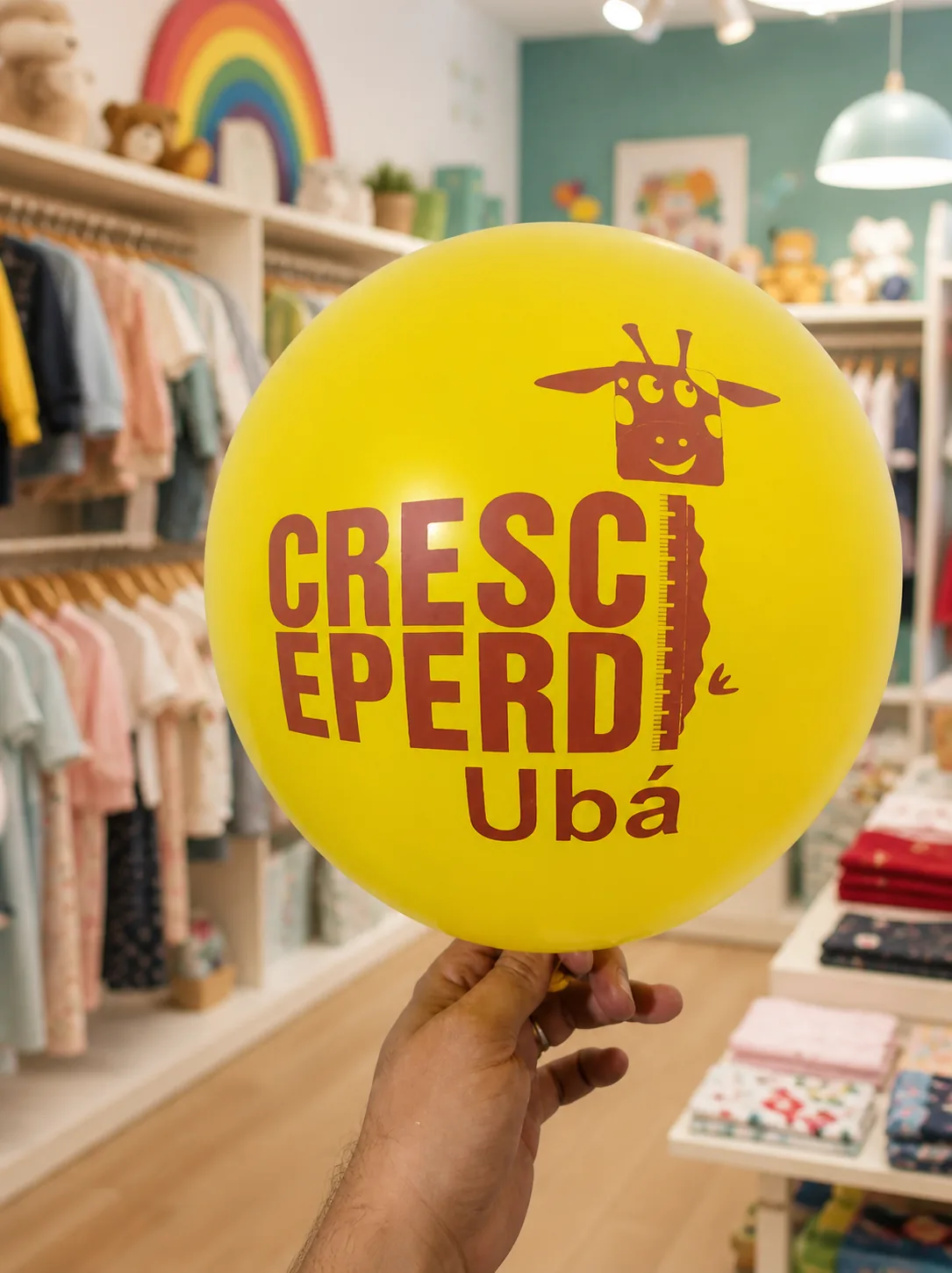 Balão amarelo personalizado Cresci e Perdi