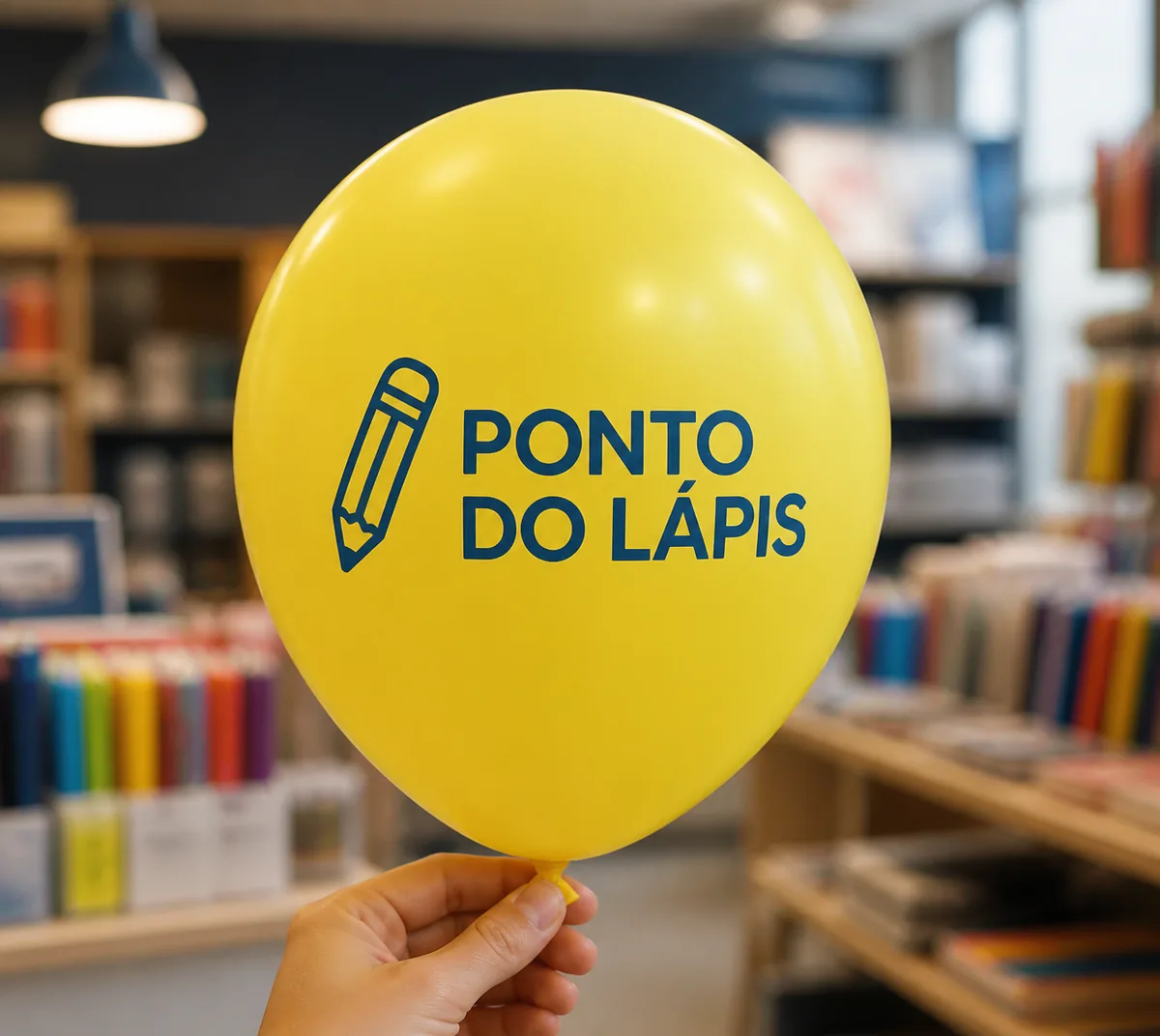 Aplicação ilustrativa com marca fictícia Ponto do Lápis